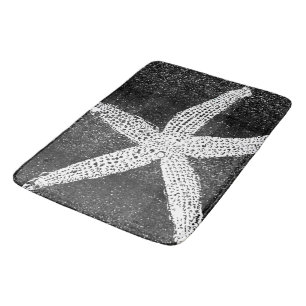 Tapis De Bain Poisson blanc Parties scintillant noire Classique