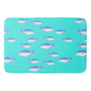 Tapis De Bain Poisson bleu turquoise
