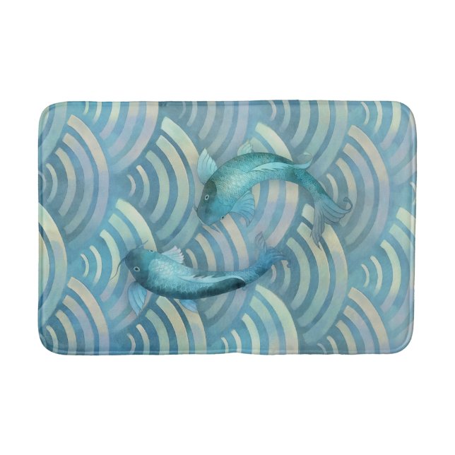 Tapis De Bain Poisson de carpe bleue Koi (Devant)