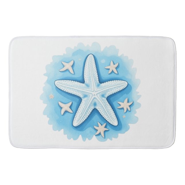 Tapis De Bain Poisson étoilé en bleu (Devant)