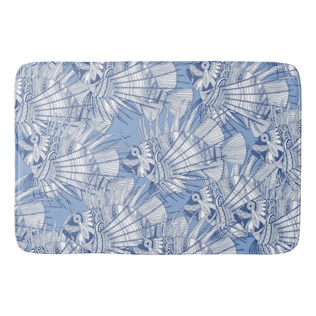 Tapis De Bain poisson mirage bleu (Devant)