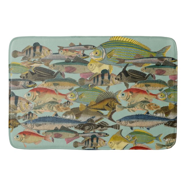Tapis De Bain Poisson Océanique Pêche Tropical Poisson Exotique  (Devant)