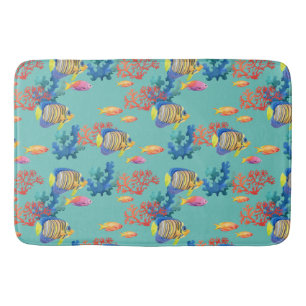 Tapis De Bain Poissons et coraux tropicaux