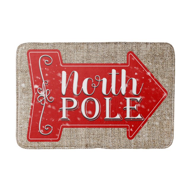 Tapis De Bain Pôle Nord Arrow rouge Russe Noël vacances (Devant)