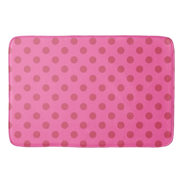 Tapis De Bain Polka point rose, rétro, rose (Devant)
