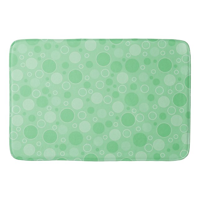 Tapis De Bain Polka point vert tons rétro années 60 (Devant)