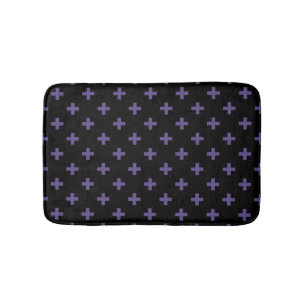 Tapis De Bain Polka ultra violet croise sur noir