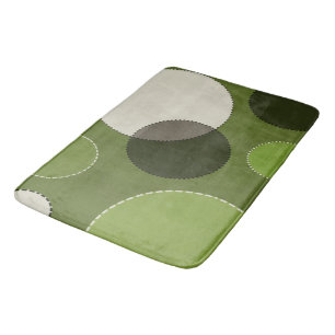 Tapis De Bain Polka vert gris point Abstrait 