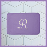 Pomme et crème Monogramme Plush Bain Mat