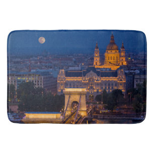 Tapis De Bain Pont de chaîne et Pleine lune de nuit