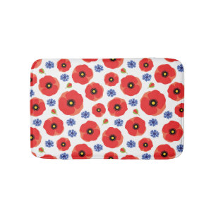 Tapis De Bain Poppys Et Cornflowers Motif