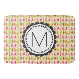 Tapis De Bain Popsicules et cônes de crème glacée Monogramme per
