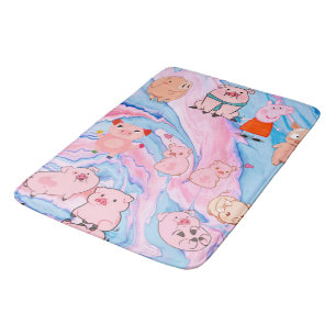 Tapis De Bain Porcelet Abstrait Porc Ferme Animal