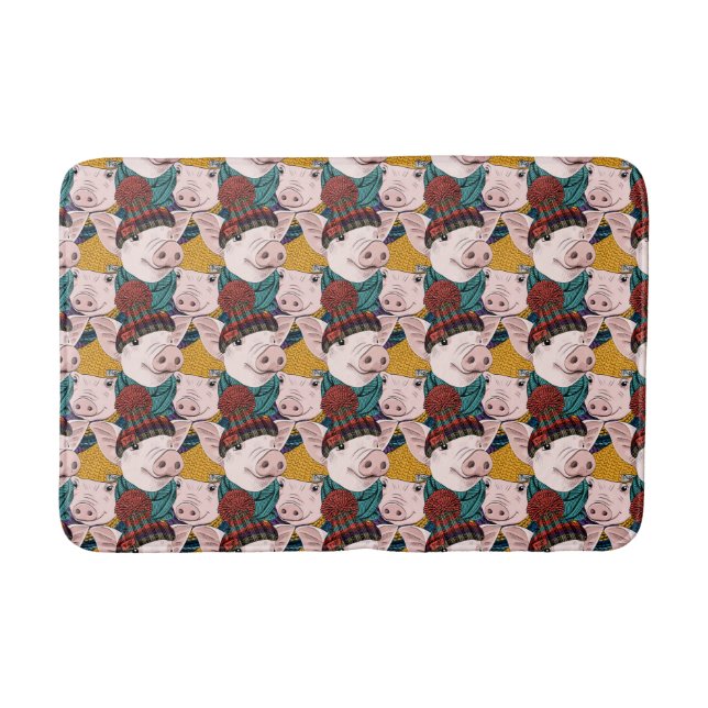 Tapis De Bain Porcs avec le motif de casquettes (Devant)