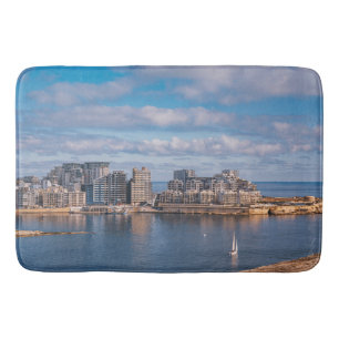 Tapis De Bain Port de Sliema et gratte-ciel à Malte