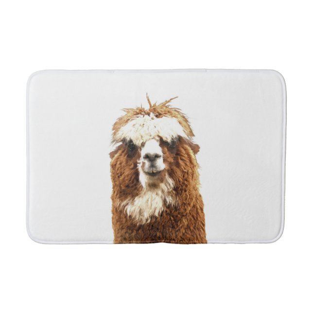 Tapis De Bain Portrait d'animal de ferme d'alpaga (Devant)