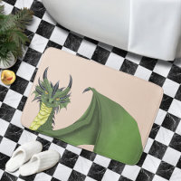 Portrait de dragon vert mignon Fantaisie pêche