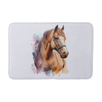 Portrait de tête de cheval brun à l'aquarelle