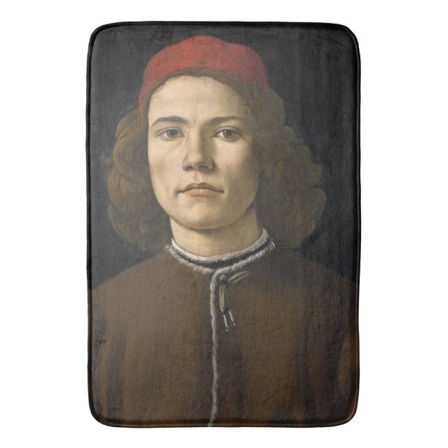 Tapis De Bain Portrait d'un jeune homme (par Sandro Botticelli) (devant Vertical)