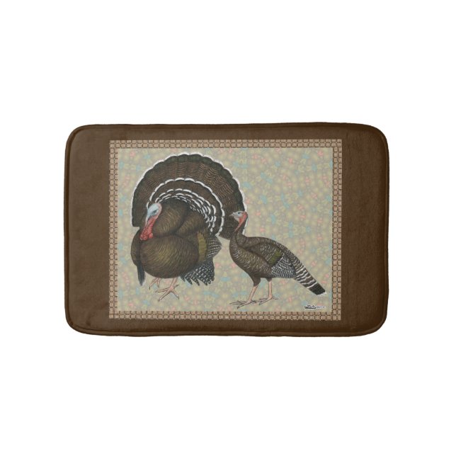 Tapis De Bain Portrait en bronze standard de dindes (Devant)