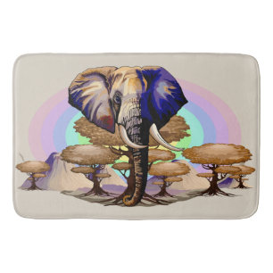 Tapis De Bain Portrait surréaliste de l'éléphant africain