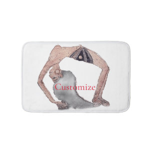 Tapis De Bain Pose vintage de Yoga Backbend Thunder_Cove