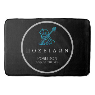 Tapis De Bain Poseidon Grec Dieu de la Mer Trident Design