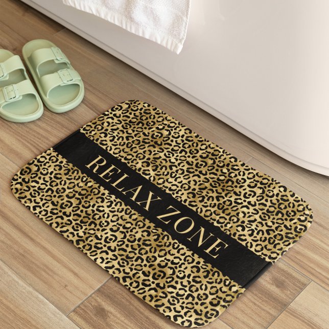 Tapis De Bain Poster de animal Faux Gold Black (Créateur téléchargé)