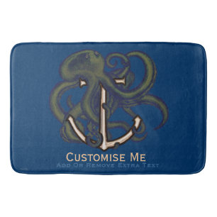 Tapis De Bain Poulpe de Steampunk au-dessus d'Ancre