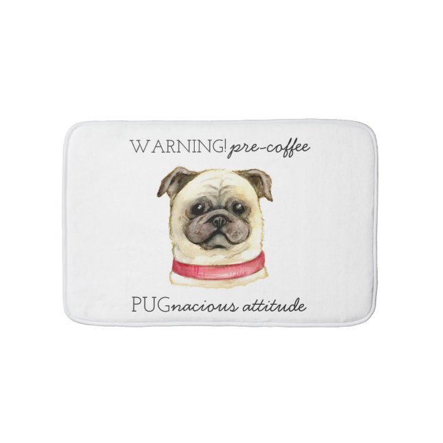 Tapis De Bain Pré café Pugnacious Attitude avec Carlin (Devant)