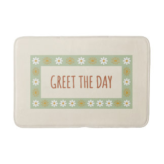 Tapis de bain Premium : 'SALUEZ LE JOUR' Botanique