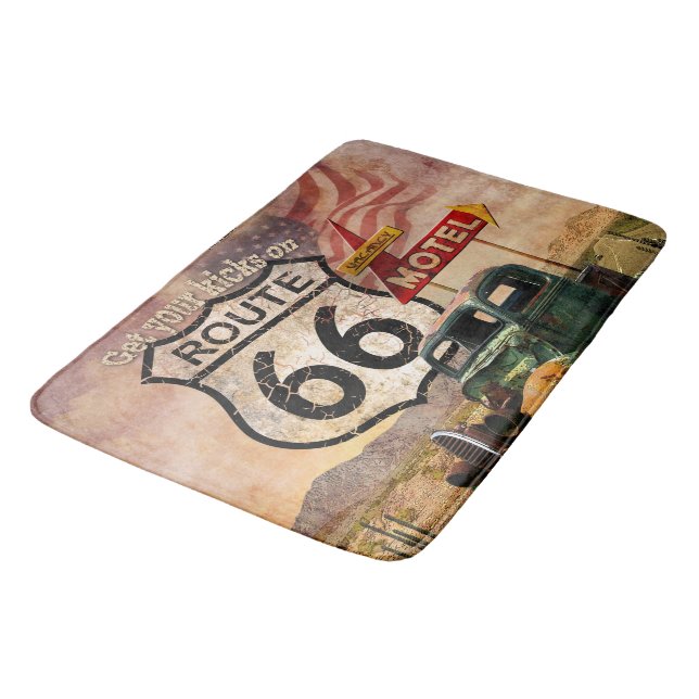 Tapis De Bain Prenez vos pieds sur la route 66 (Angle)