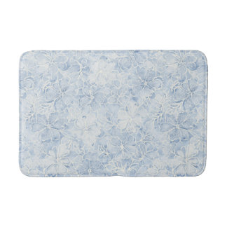 Tapis De Bain Pretty Blue White Flowers  