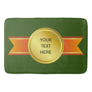 Tapis De Bain PRIER RIBBON or III + votre backgr. & texte