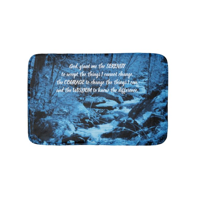 Tapis De Bain Prière Sérénité Bleu Flowok Inspiration  (Devant)