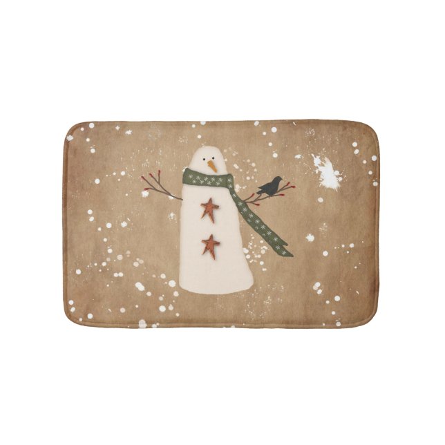 Tapis de bain primitif de bonhomme de neige (Devant)