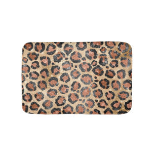 Tapis De Bain Prince d'Or noir Brown Leopard