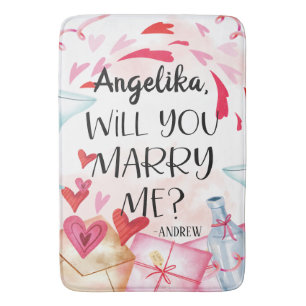 Tapis De Bain Proposition de marriage You Marry Me ? Custom