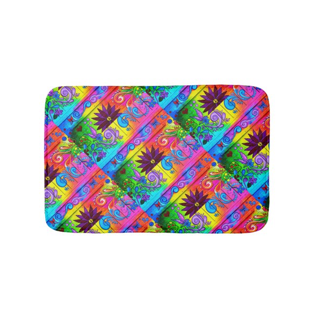 Tapis De Bain psychédélique super hippie (Devant)