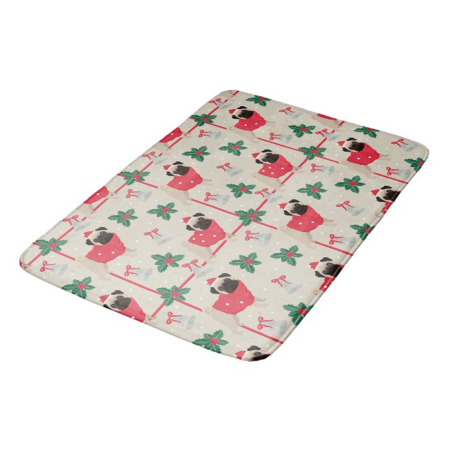 Tapis De Bain Puggy Christmas Bath Mat (Angle)