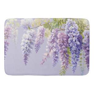 Tapis De Bain Purple lavande aquarelle glycine florale lilas