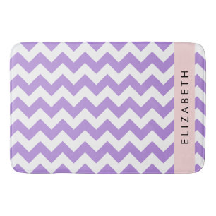 Tapis De Bain Purple Zigzag, Purple Chevron, Votre Nom