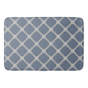 Tapis De Bain Quatrefoil gris bleu