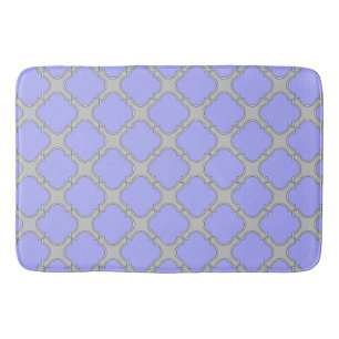 Tapis De Bain Quatrefoil periwinkle et gris