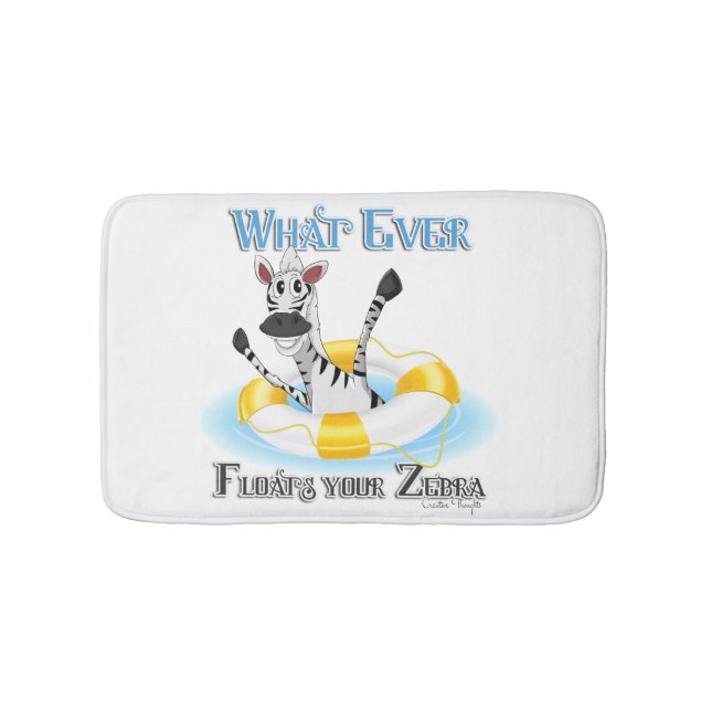 Tapis De Bain Quelque chose de drôle flotte votre Zebra (Devant)