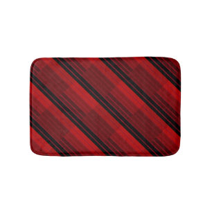 Tapis De Bain Quilit en mosaïque géométrique rouge et noire