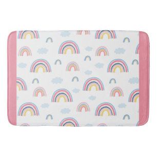 Tapis De Bain Rainbows Boho Rose Bleu Jaune Fun Girl