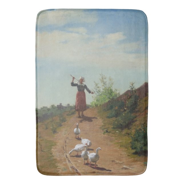 Tapis De Bain Ramener le troupeau d'oies (par Paul Peel) (devant Vertical)