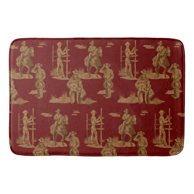 Tapis De Bain Ranch Cowboys Horse Calf Fence (Devant)