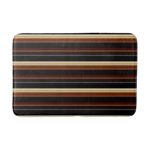 Tapis de bain rayé dans le brun et le noir